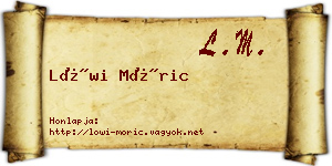 Löwi Móric névjegykártya